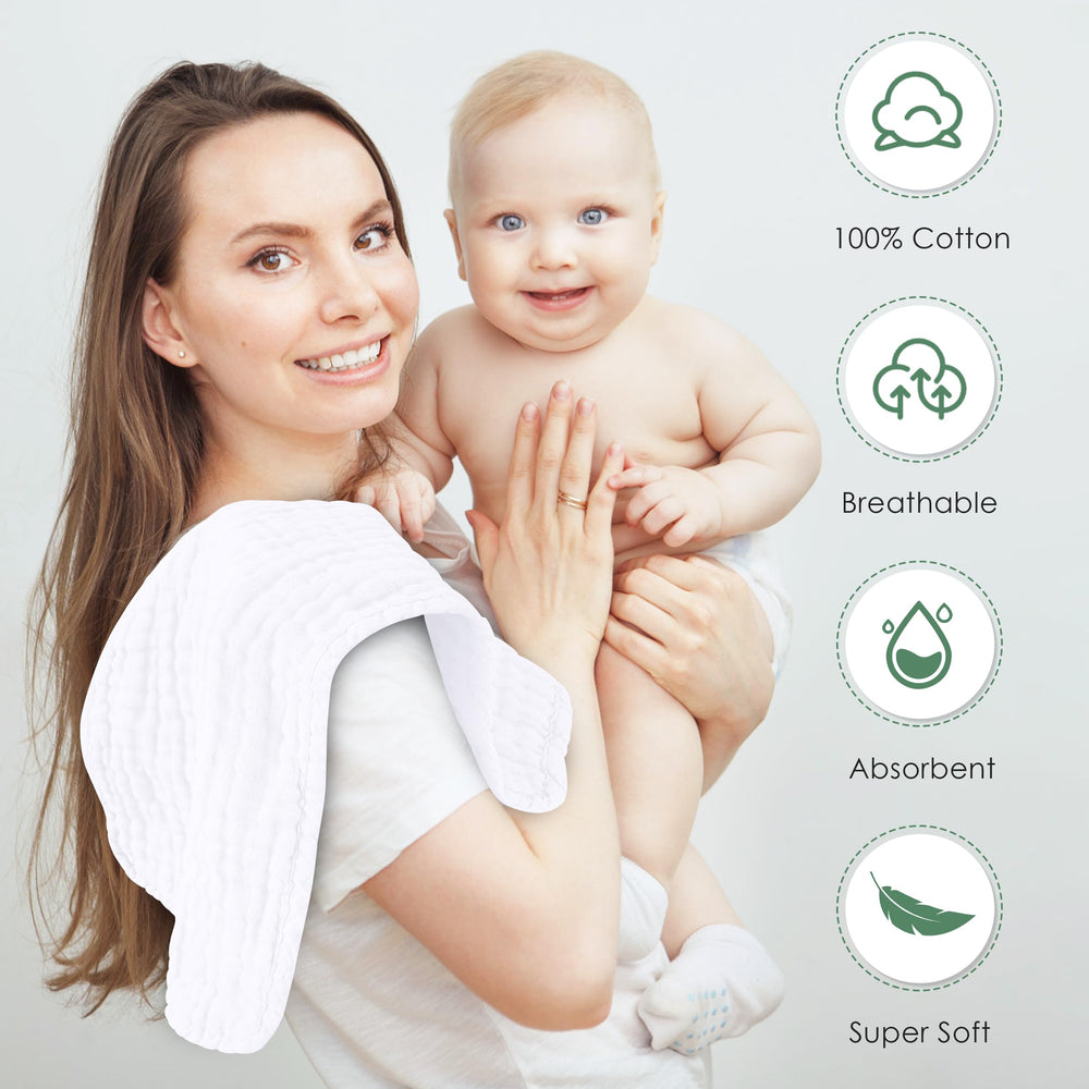 Spotted Play travel-friendly burp cloths, lightweight and easy to carry.