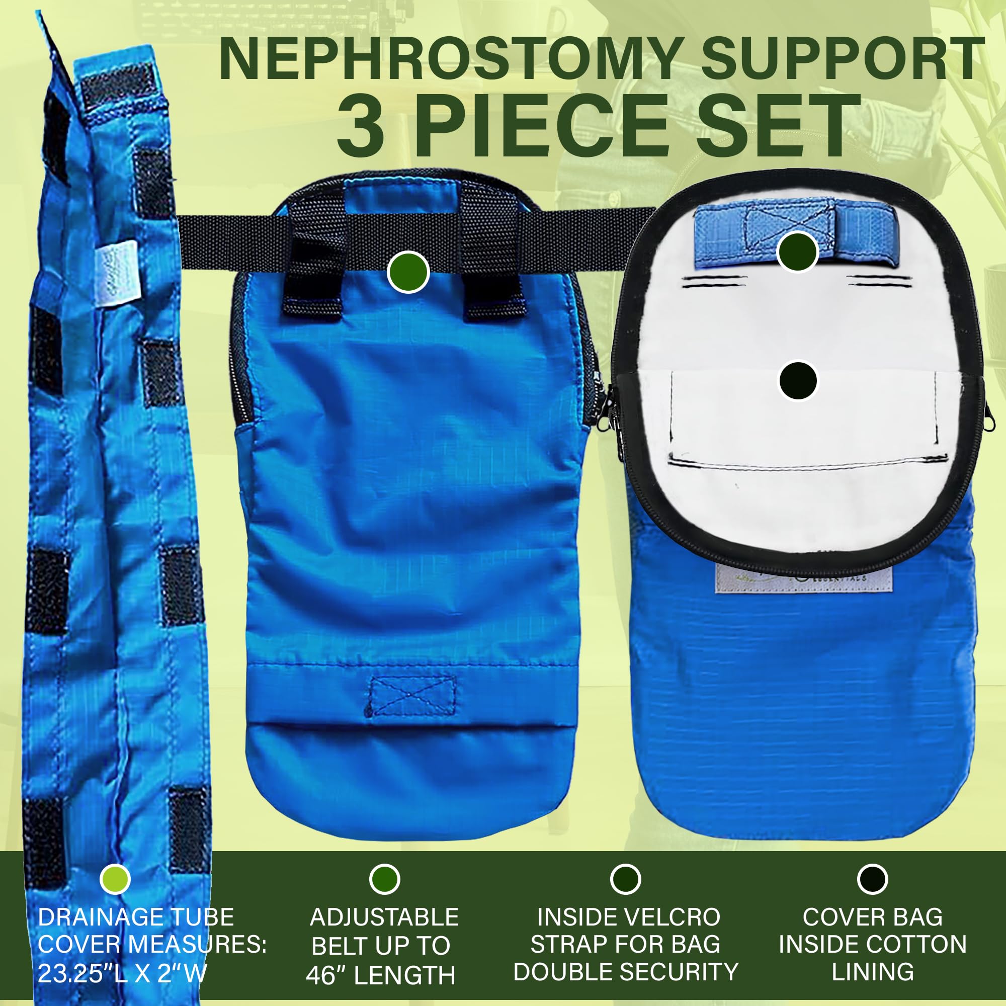 SpringPath catheter bag holder with belt for hands-free wear
