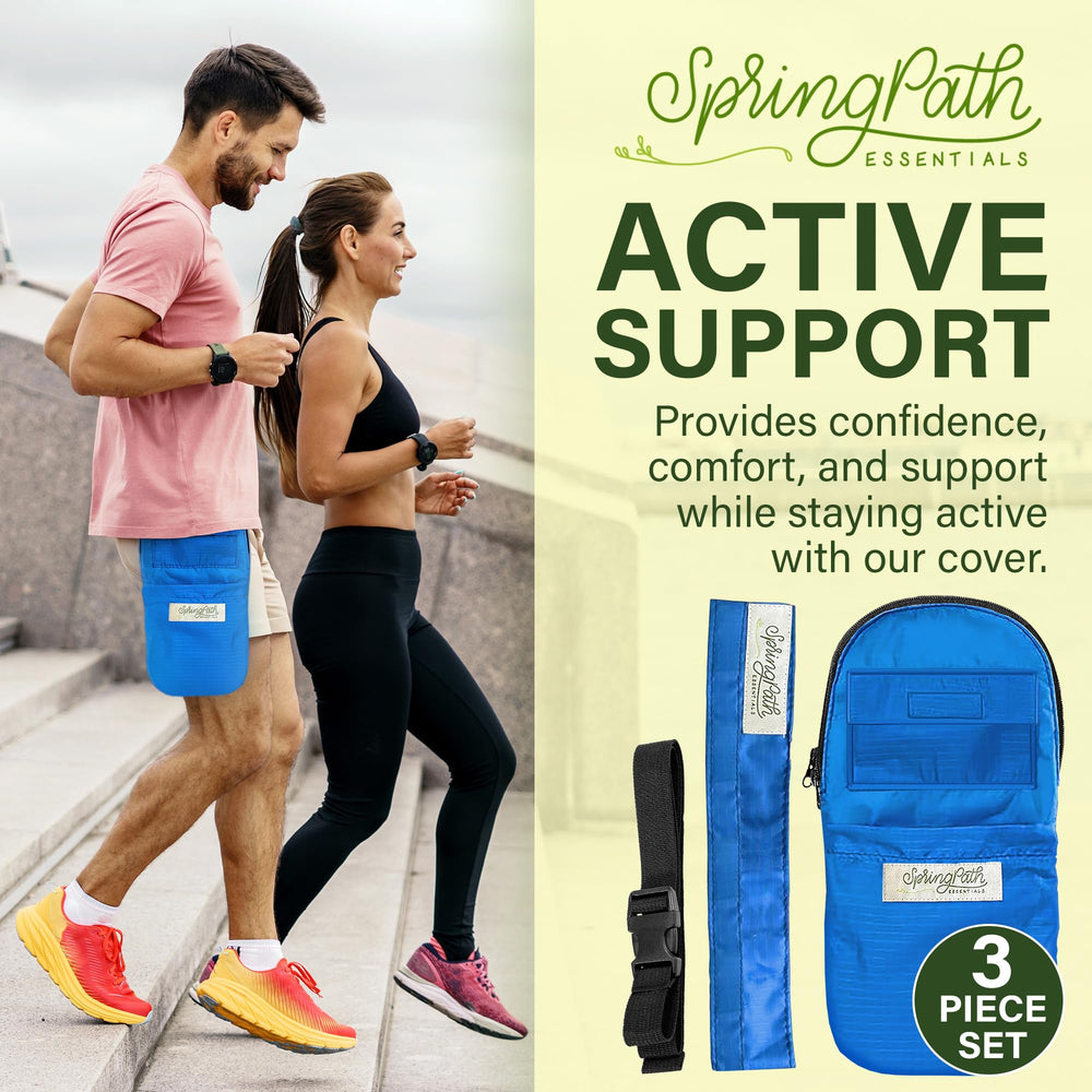 SpringPath Essentials DN belt with Velcro closure in royal blue.