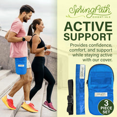SpringPath Essentials DN belt with Velcro closure in royal blue.