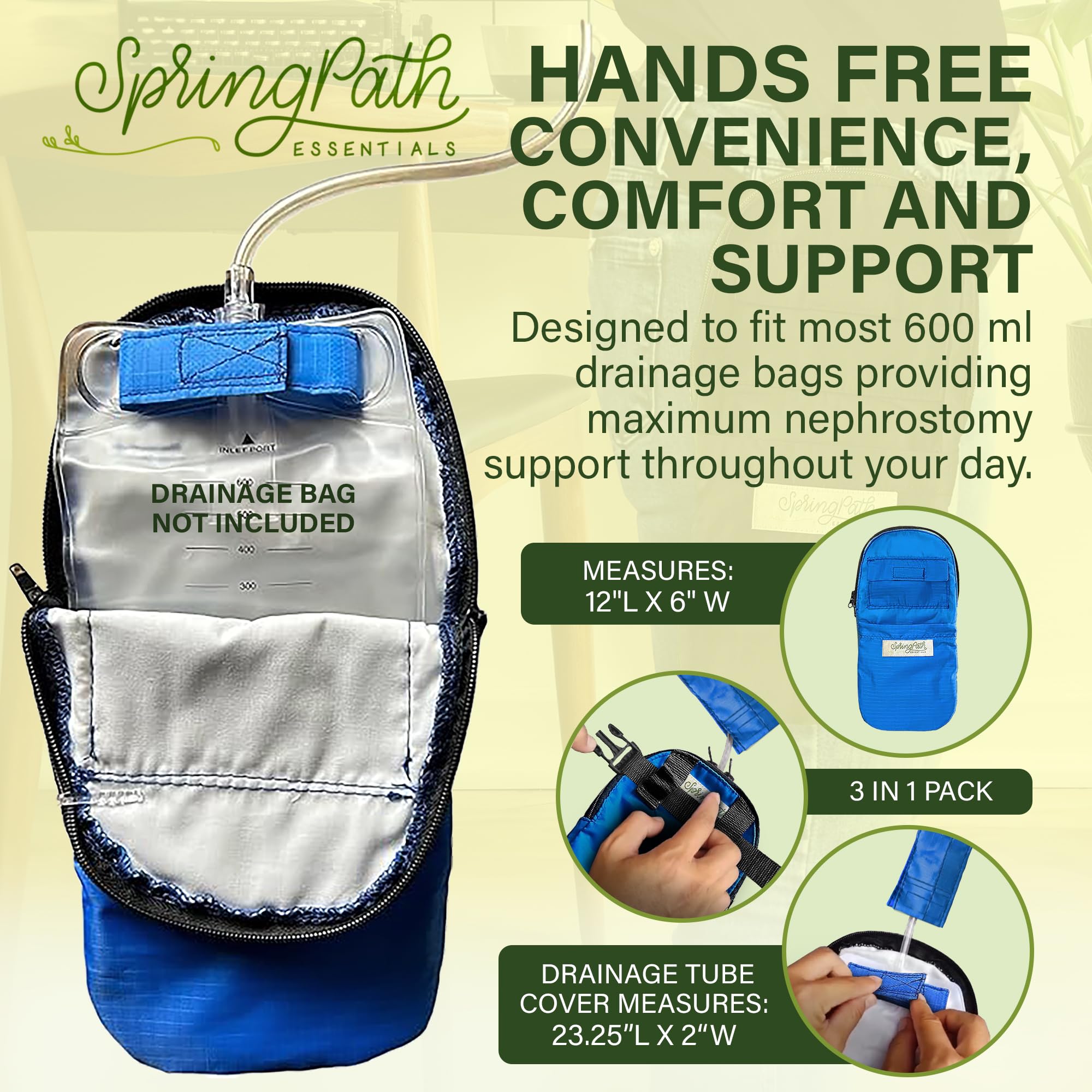 SpringPath nephrostomy tube cover keeps tubing tidy under clothing