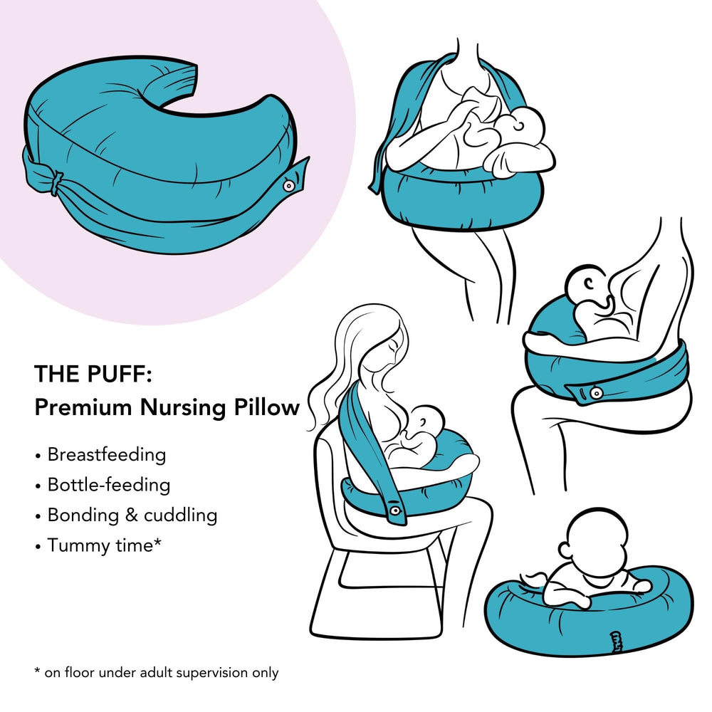 SPRINGPUFF adjustable strap provides a secure, customizable fit during nursing.