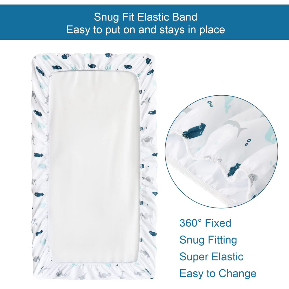 SPRINGSPIRIT bassinet sheet gray print blends with nursery decor and stays soft