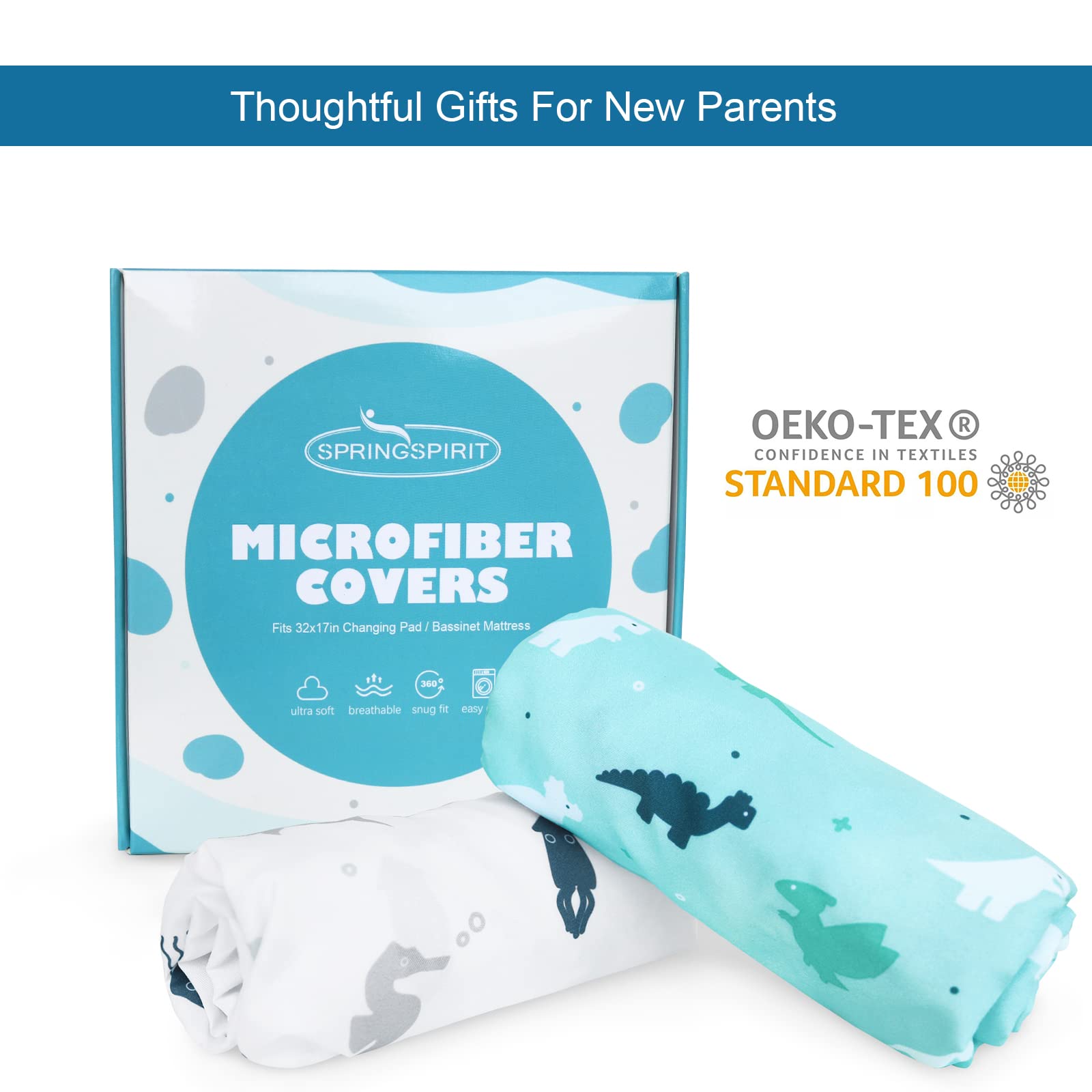 SPRINGSPIRIT bassinet sheet in pink print provides cuddly style and gentle fabric