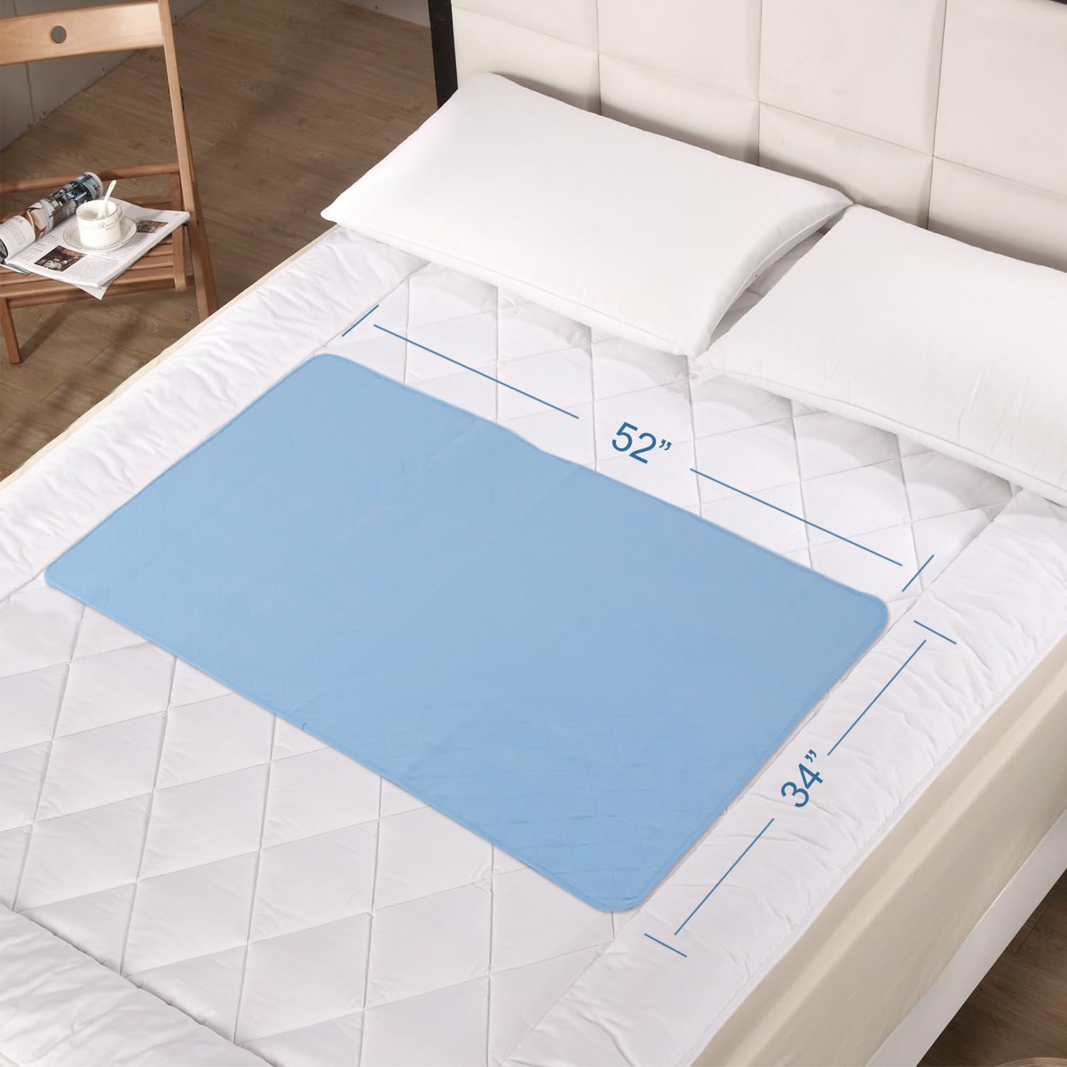 SPRINGSPIRIT bed pads in use on bed with non-slip bottom for steady sleep.