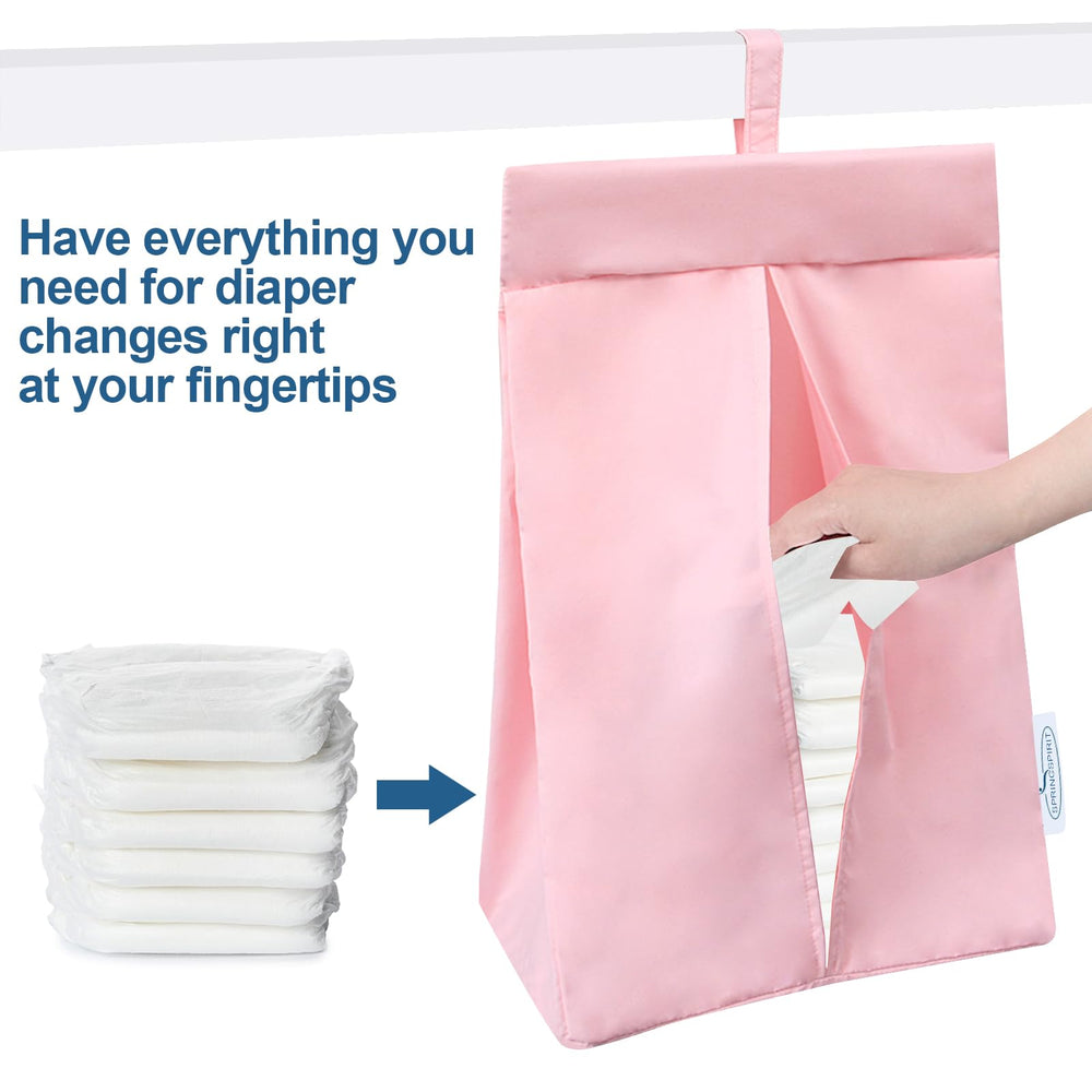 SPRINGSPIRIT diaper stacker pink hanging straps for hands-free setup