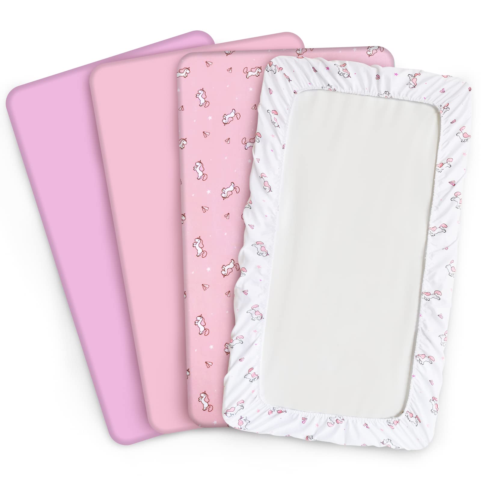 SPRINGSPIRIT girl crib sheets elastic band securely keeps sheets in place.