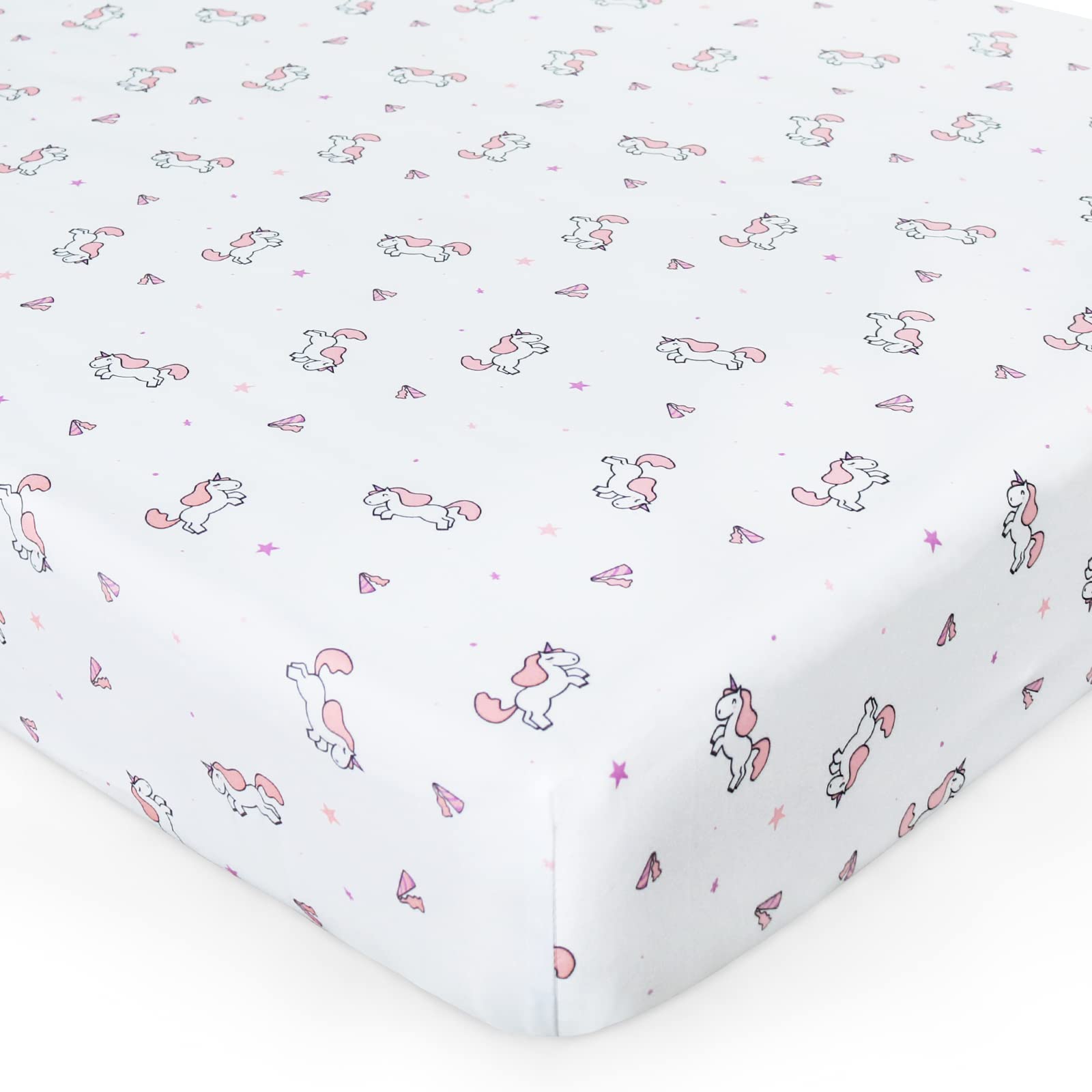 SPRINGSPIRIT girl crib sheets breathable fabric ideal for gentle skin and airflow.