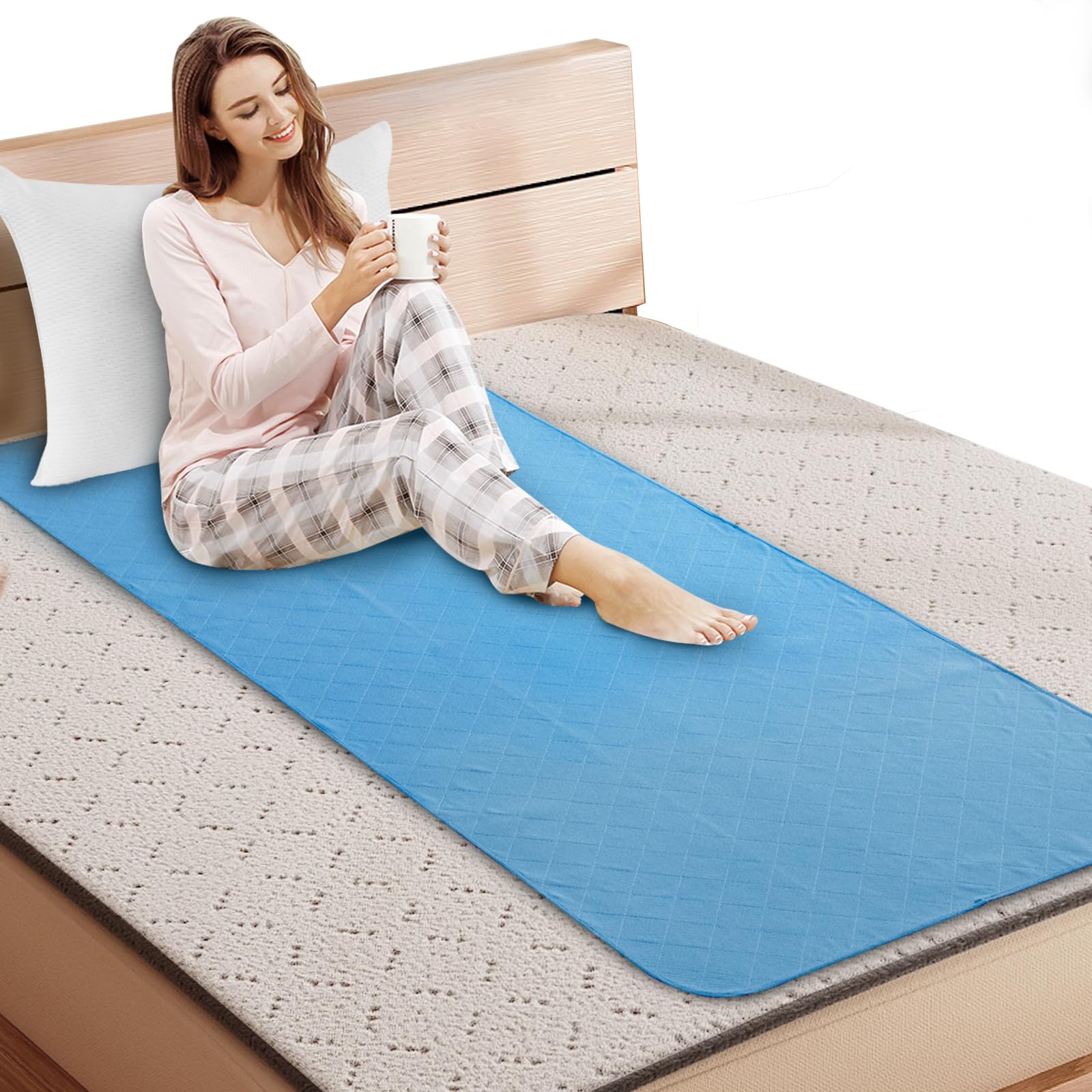SPRINGSPIRIT hospital bed pad 34x76 main view, waterproof and reusable.