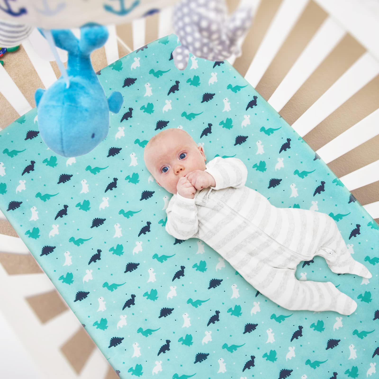 SPRINGSPIRIT ultra-soft fabric sheet for pack n play enhances baby comfort