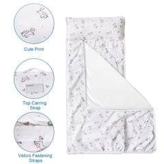 SPRINGSPIRIT nap mat rolled with blanket for easy transport.