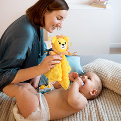 Sprinqdawin Loveys lion ears feature sound paper inviting tactile exploration.