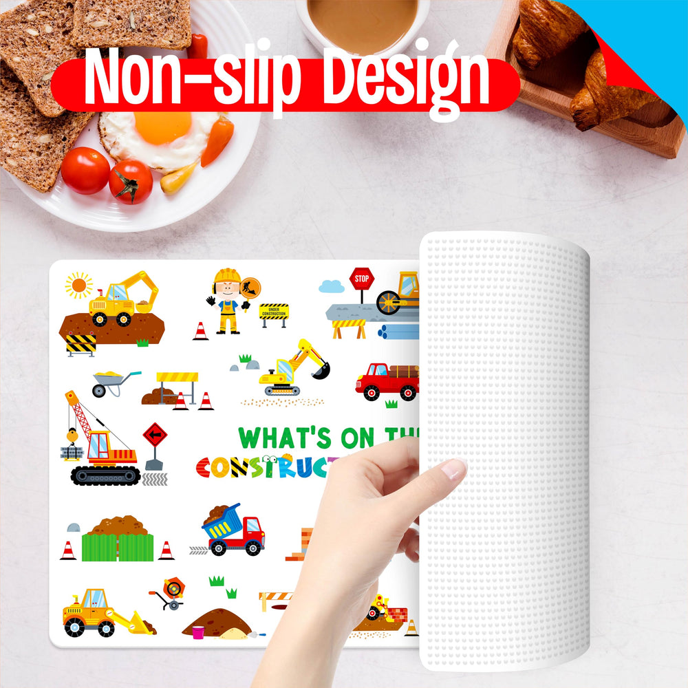 SpriteGru universe placemat inspires curiosity during meals and crafts.