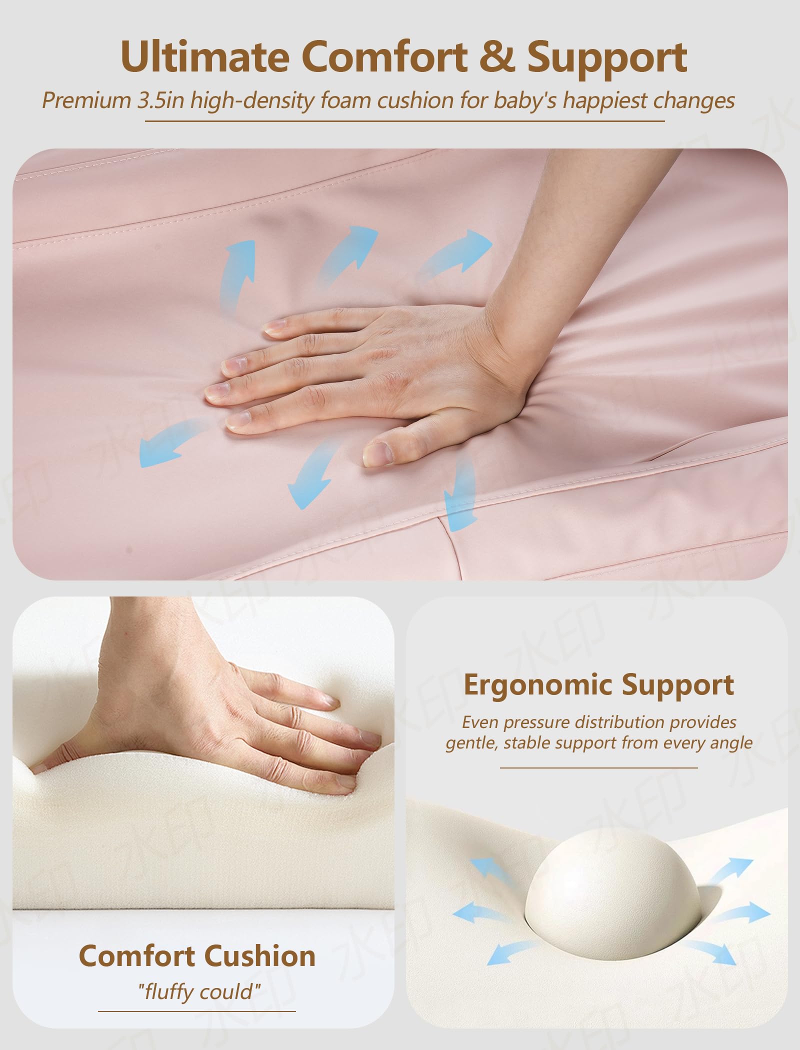 Sprouterie changing pad easy-clean material highlights wipe-clean surface