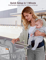 Sprouterie cotton baby seat cover in dark grey cushions hard surfaces.