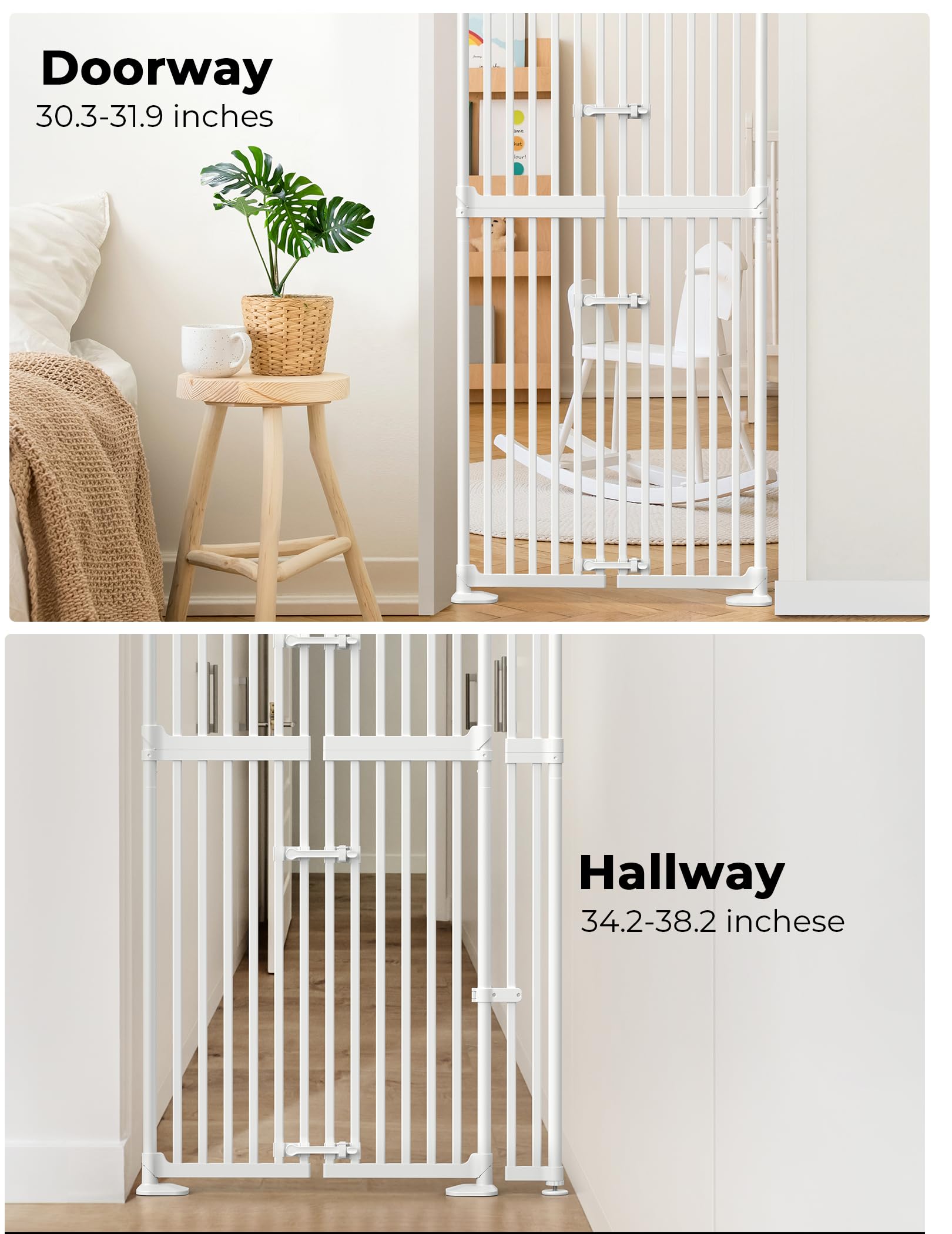 Sprouterie door gate shows easy installation without tools for flexible placement