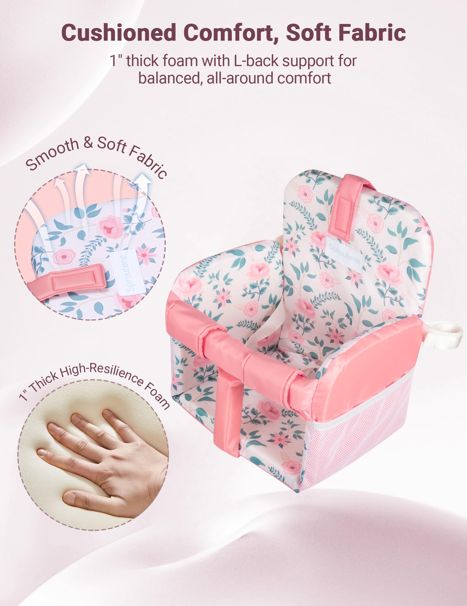 Sprouterie foldable cart cover tucked into a diaper bag.