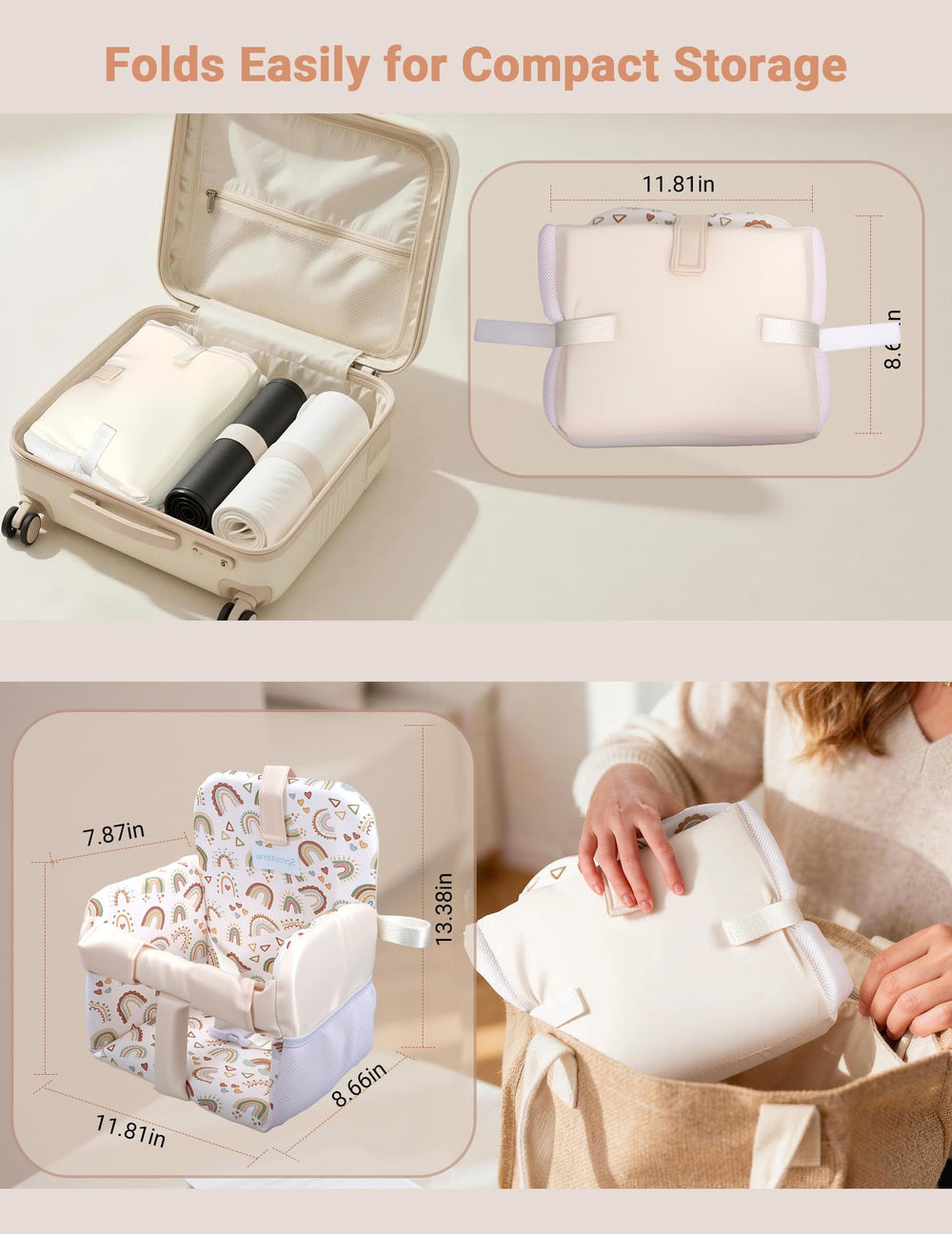 Folded Sprouterie cart cover illustrates its compact, portable design.
