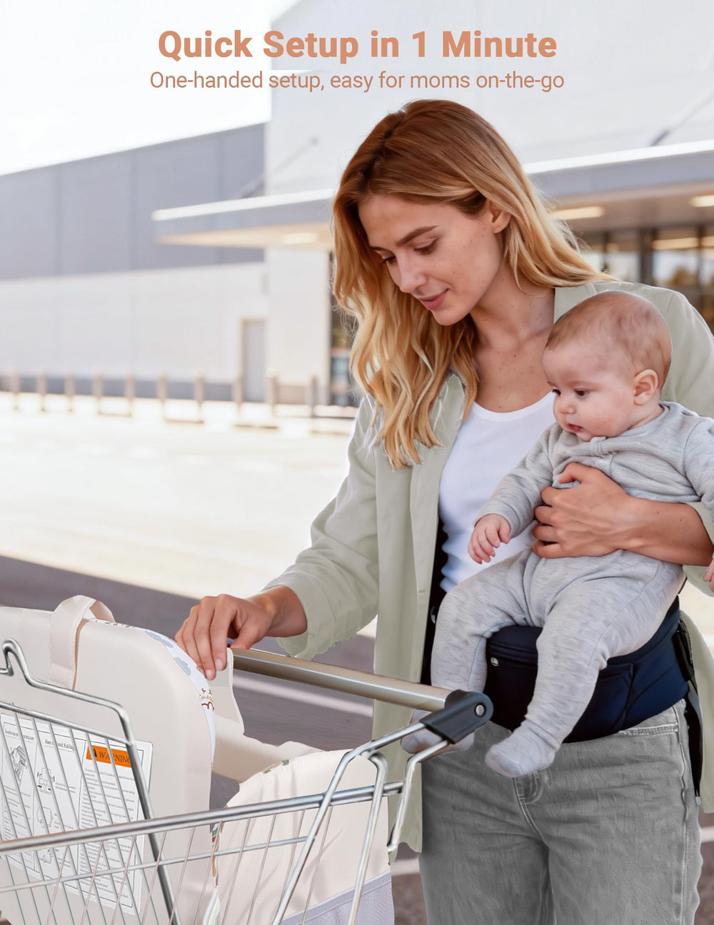 Sprouterie cover demonstrates quick one-hand installation for busy caregivers.