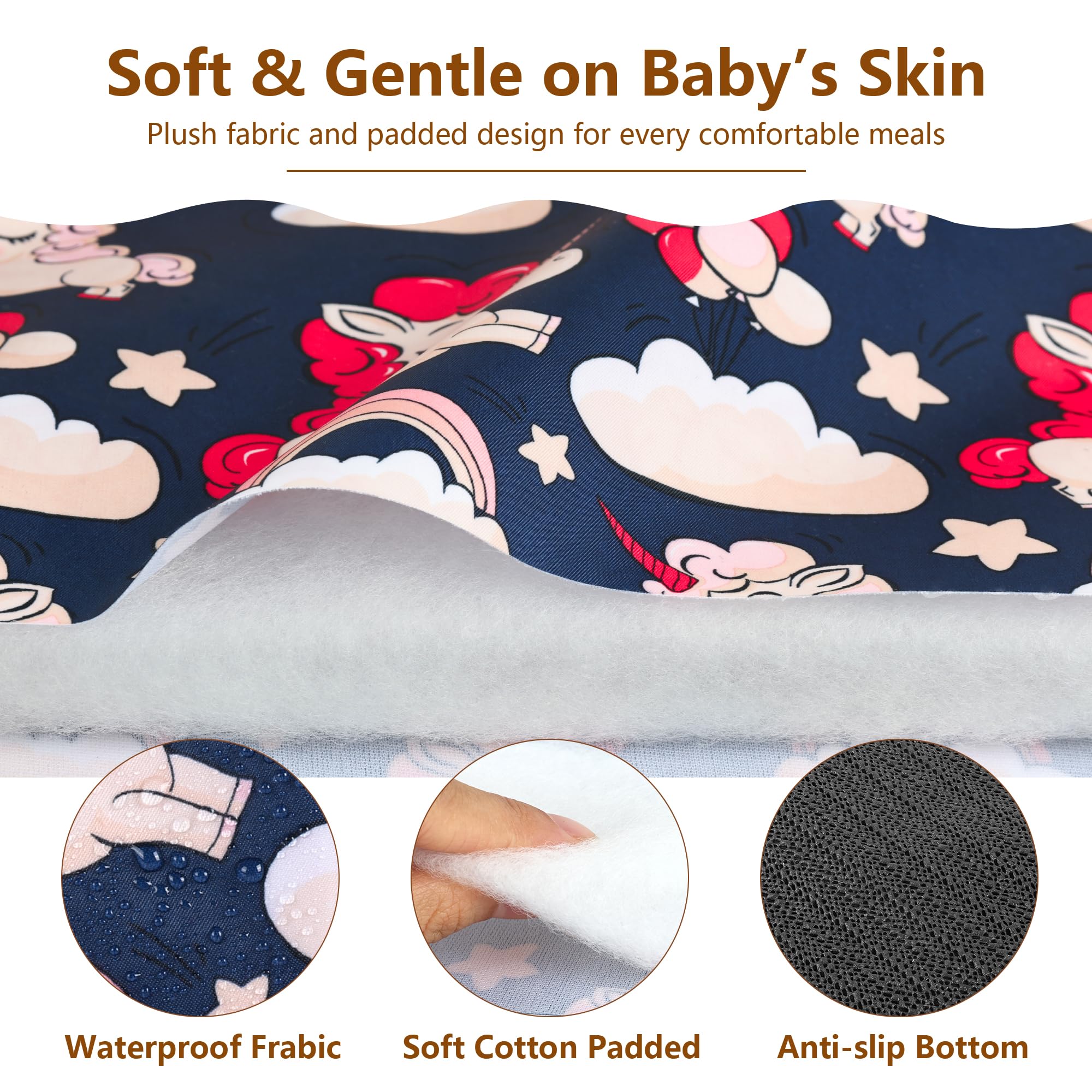 Machine-washable Sprouterie high chair cover stays fresh after washing