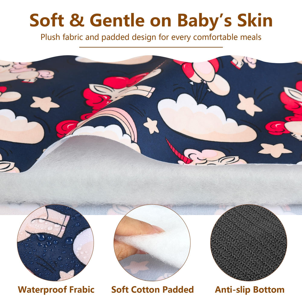Machine-washable Sprouterie high chair cover stays fresh after washing