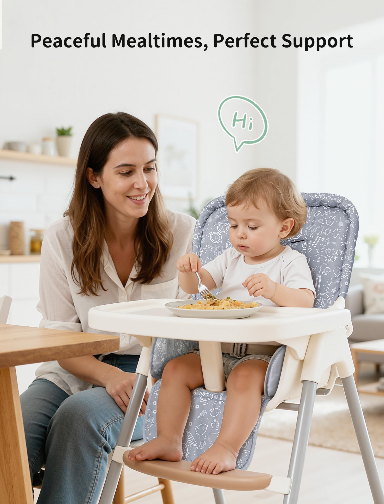 Easy installation without tools makes Sprouterie high chair cover replacements effortless.
