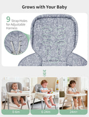Side ties secure the Sprouterie high chair cover for stable mealtimes.
