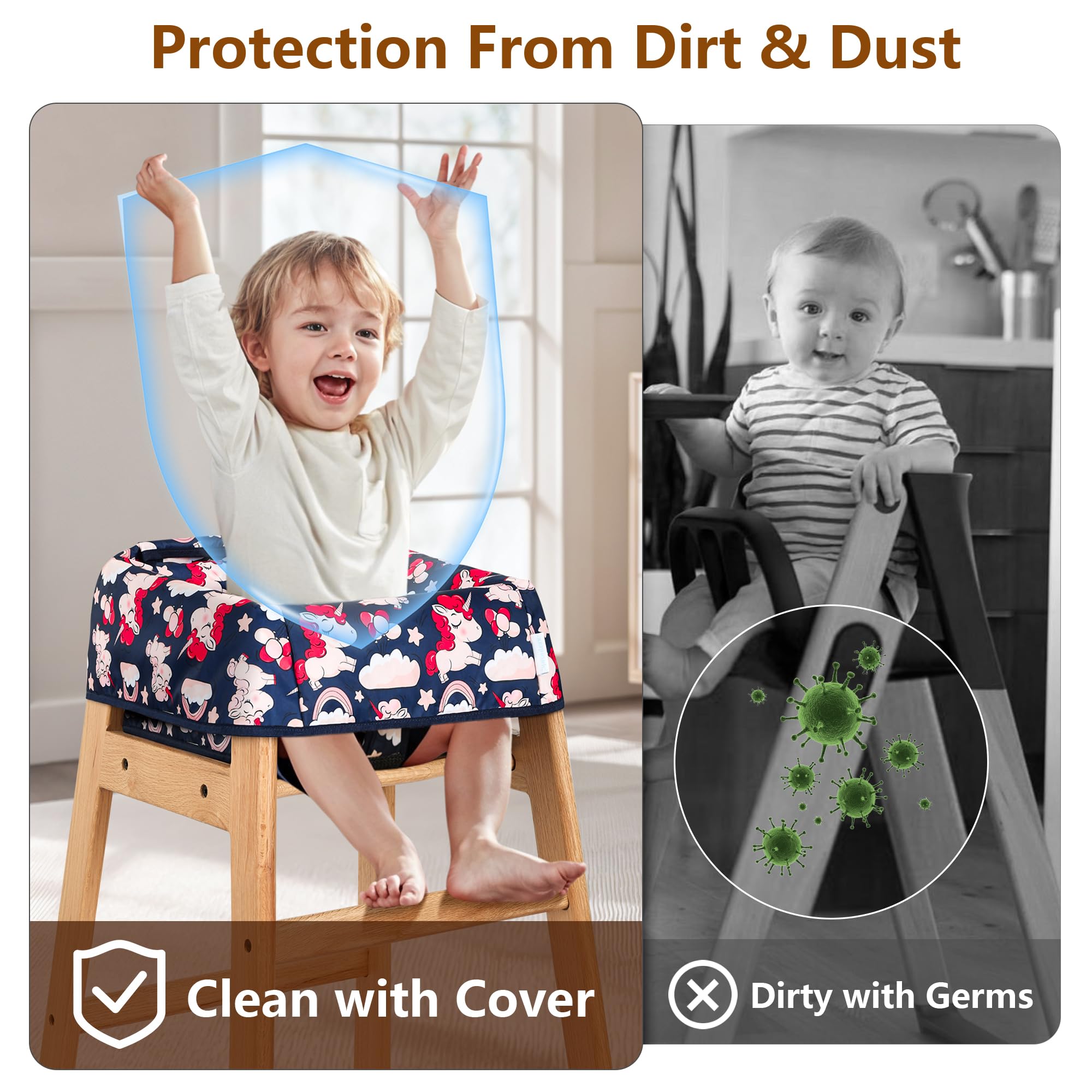 Three-layer padding on Sprouterie high chair cover adds soft comfort