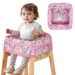 Sprouterie high chair cover blue polar bear close-up — waterproof and stain-resistant.