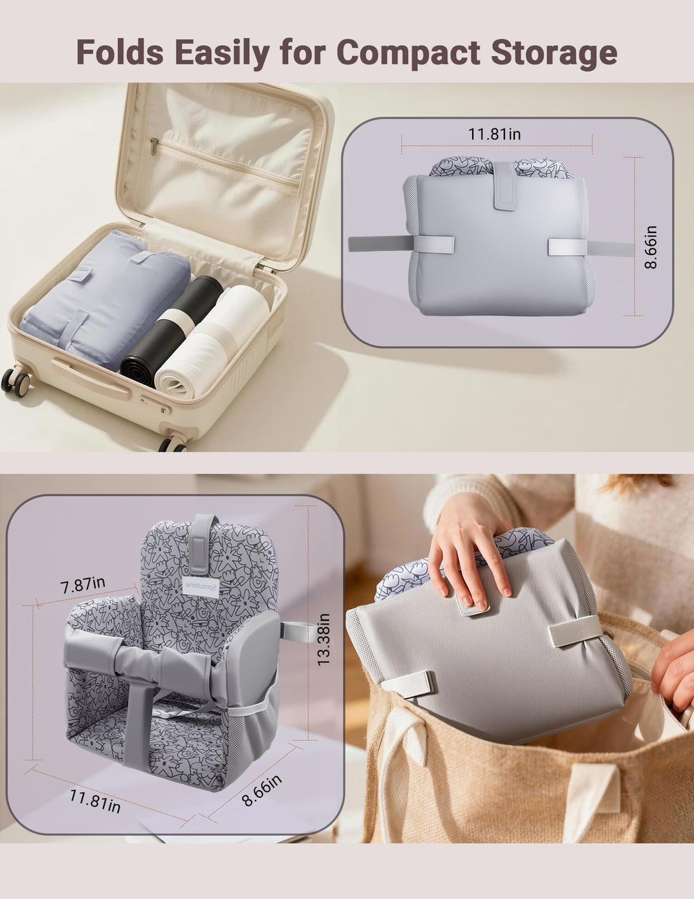 Sprouterie reversible dark-grey cover adapts to seating needs.