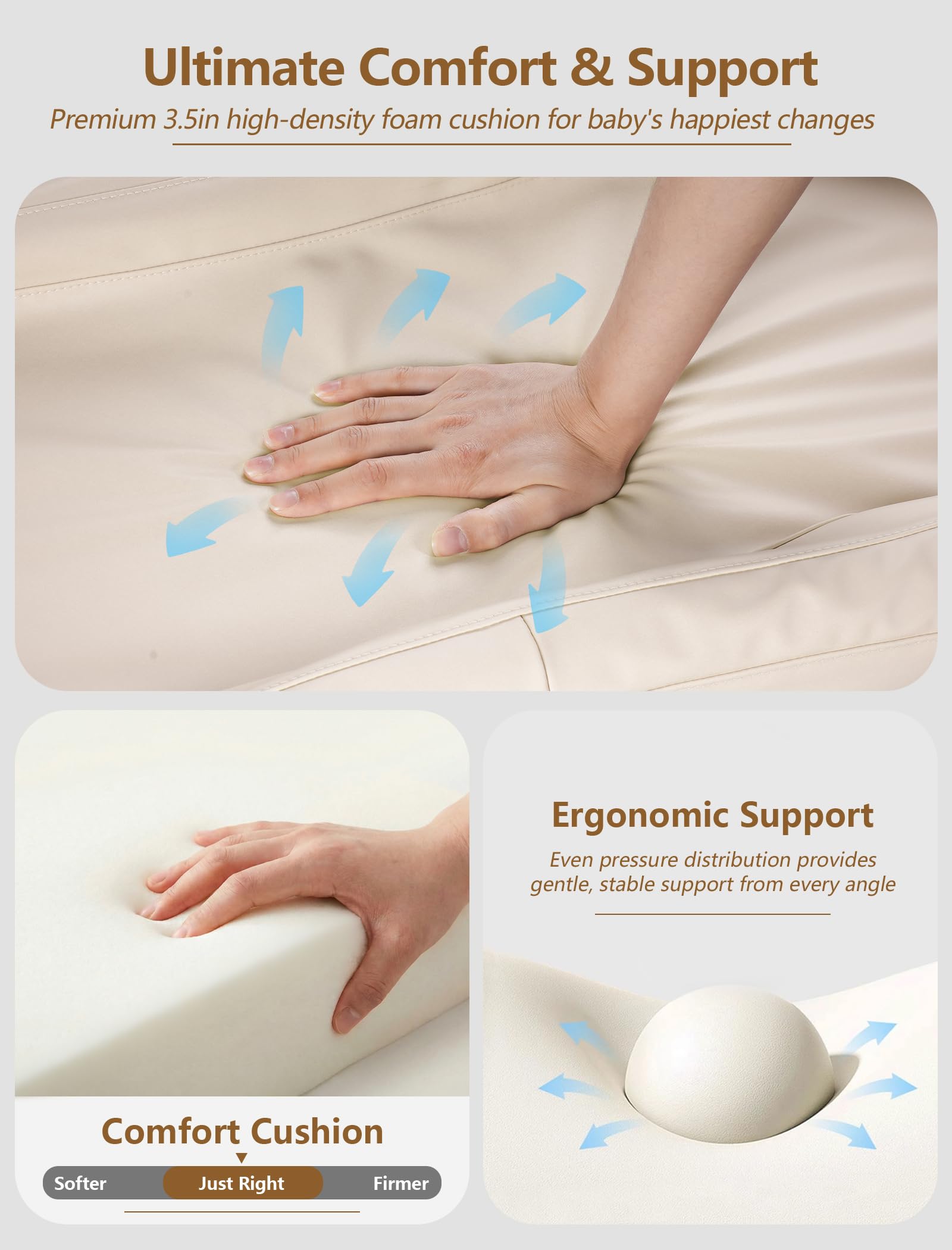 Sprouterie soft high-density foam supports baby's head and body.