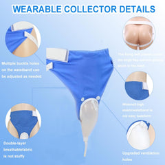 SQRUIHAO wearable urinal bag with 2000ml capacity for extended wear.