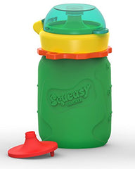 Squeasy Snacker Green free-standing design aids easy filling and upright storage