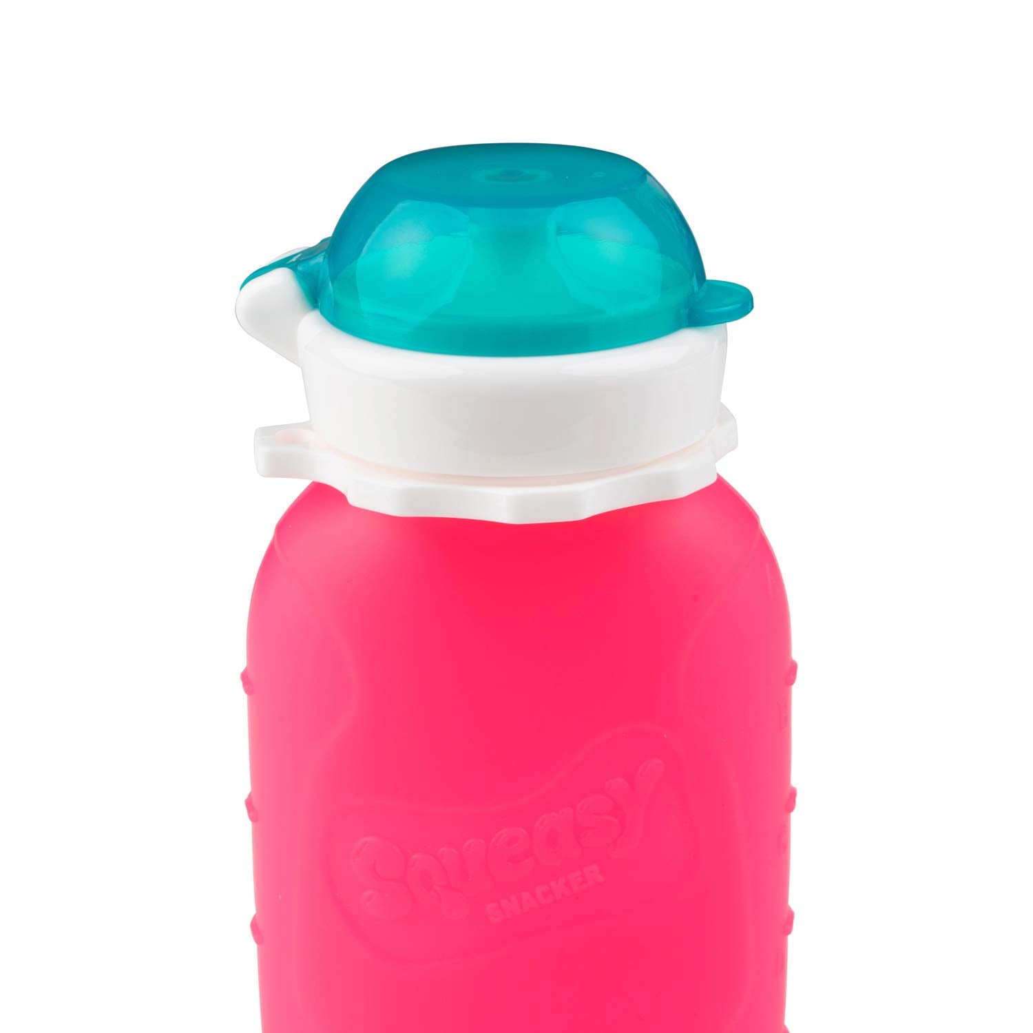 Squeasy Snacker stand-up pouch stays upright for easy filling.