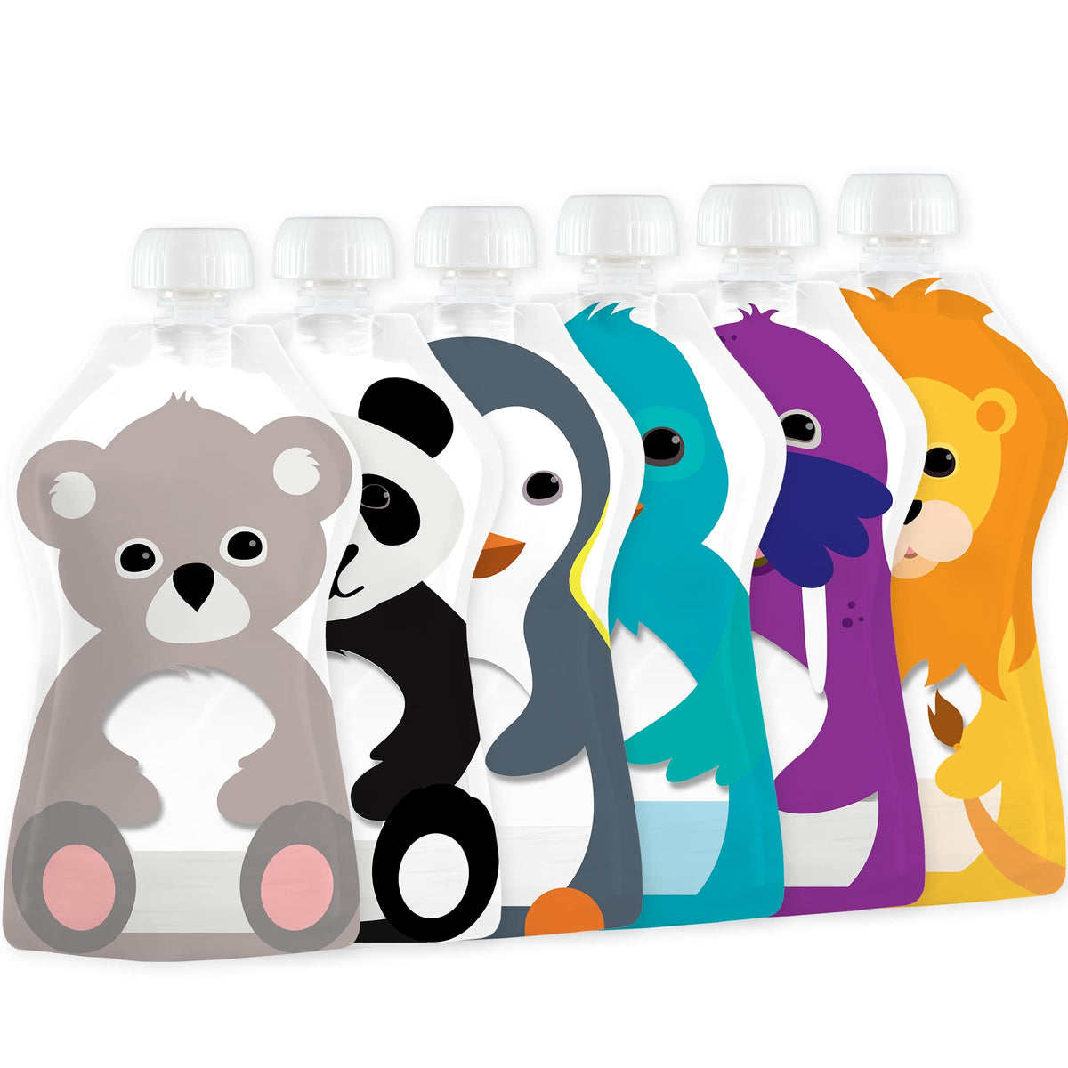 Squooshi pouch leak-proof cap keeps contents secure for mess-free feeding.