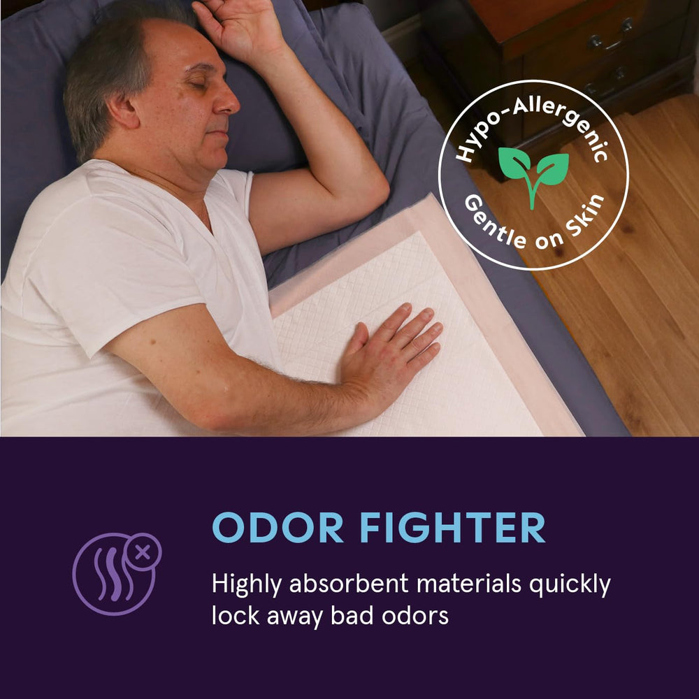 Stack Man bed pad used by an elderly person for a dry night