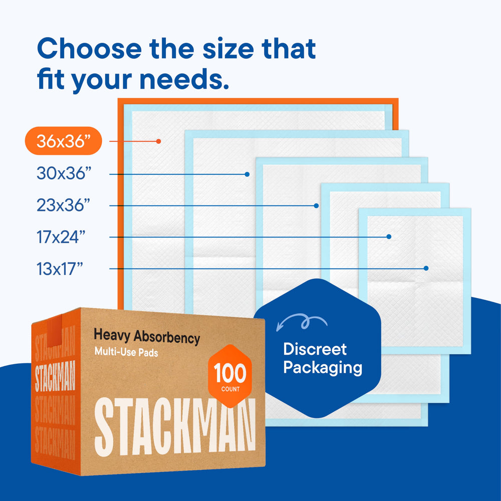 Stack Man Chucks Pads 36x36 size provides full coverage.