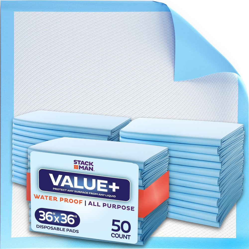 Stack Man Chucks Pads 50-pack packaging for quick, clean protection.