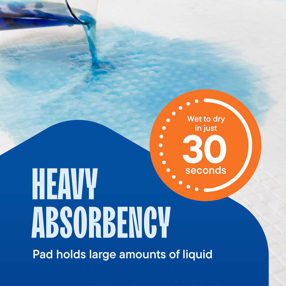 Close-up of Stack Man Chucks Pads' super-absorbent core quickly locking away liquids.