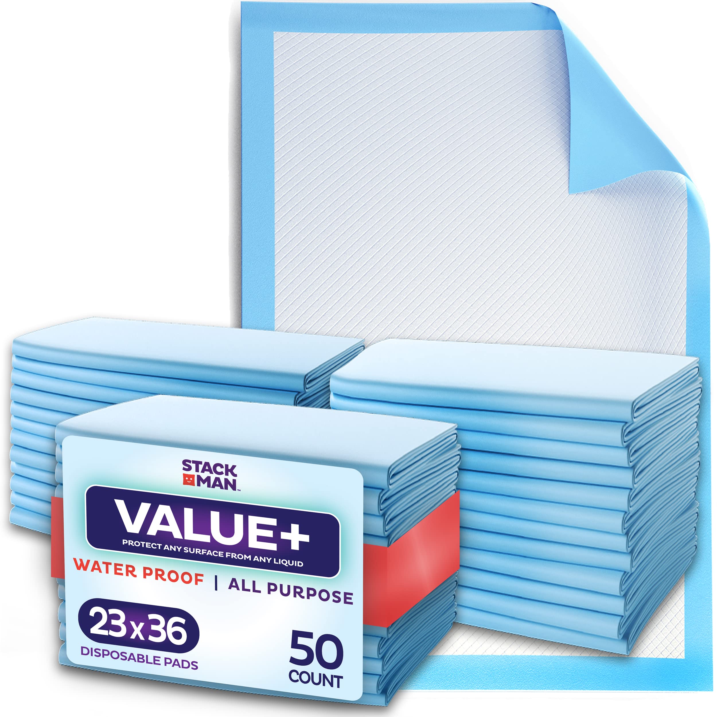 Stack Man Chucks Pads provide bed protection with a 50-pack for overnight reliability.