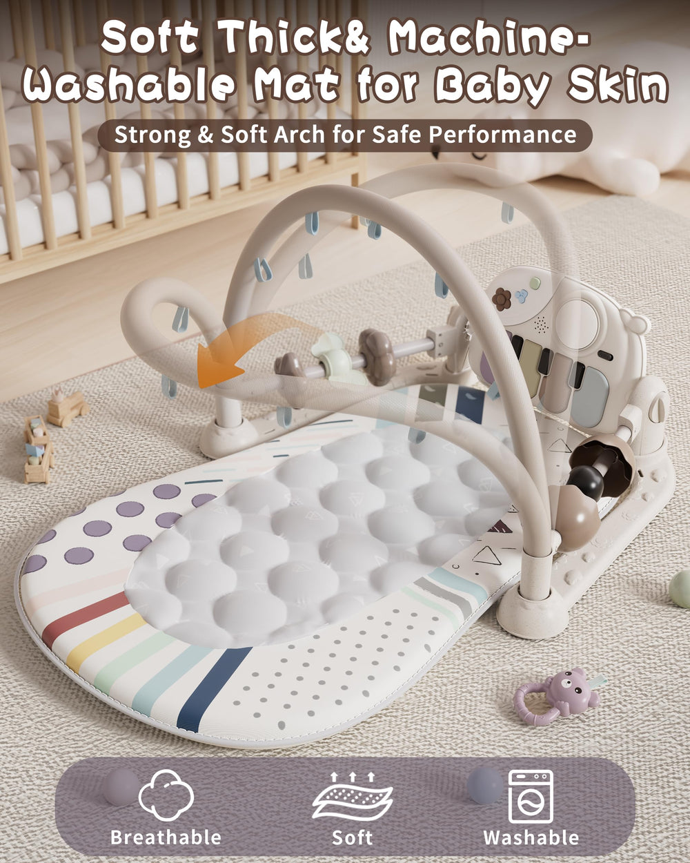 STACTCUTE soft-edged mat designed for safe play and easy cleaning.
