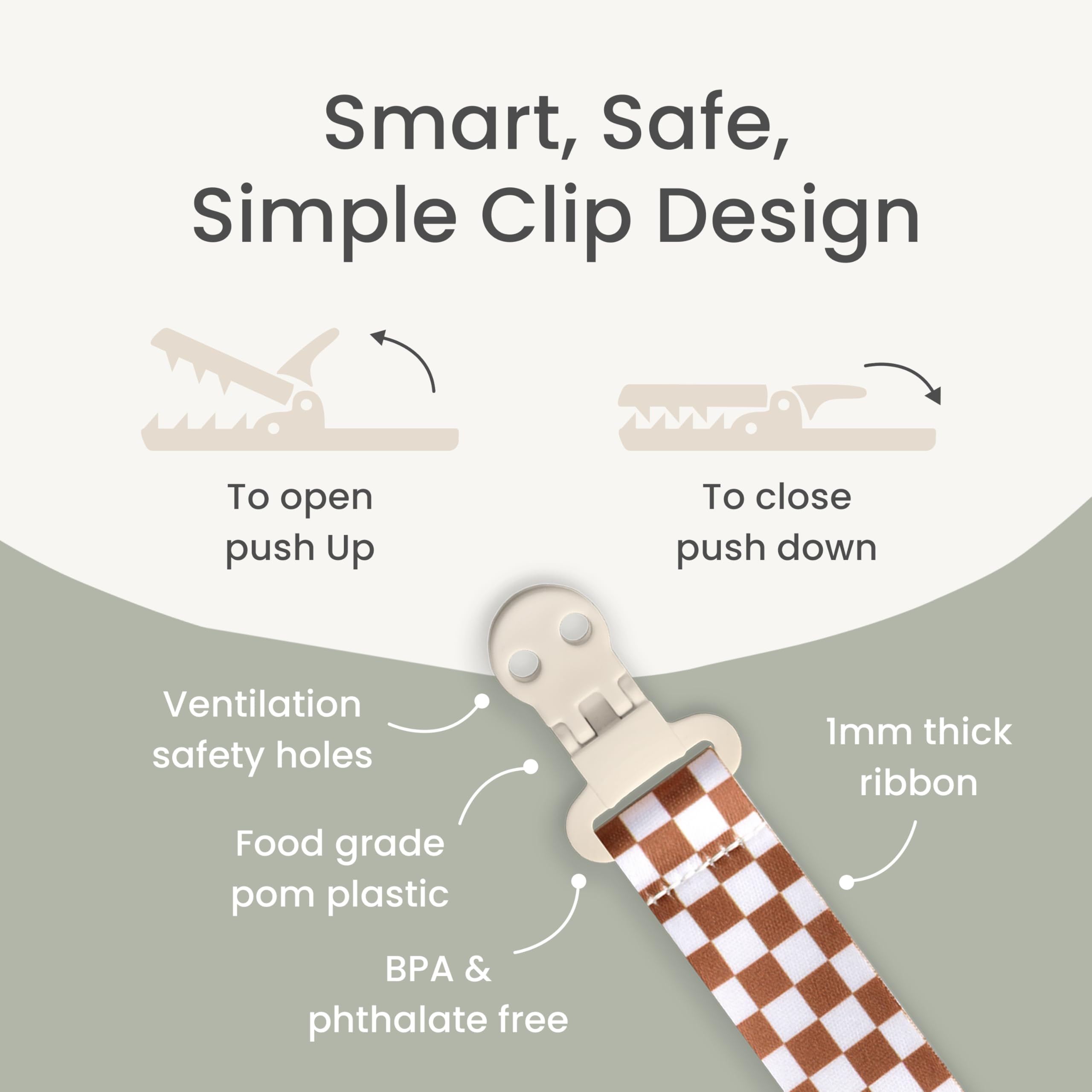 Stadela gender-neutral pacifier clip pack suitable for any baby