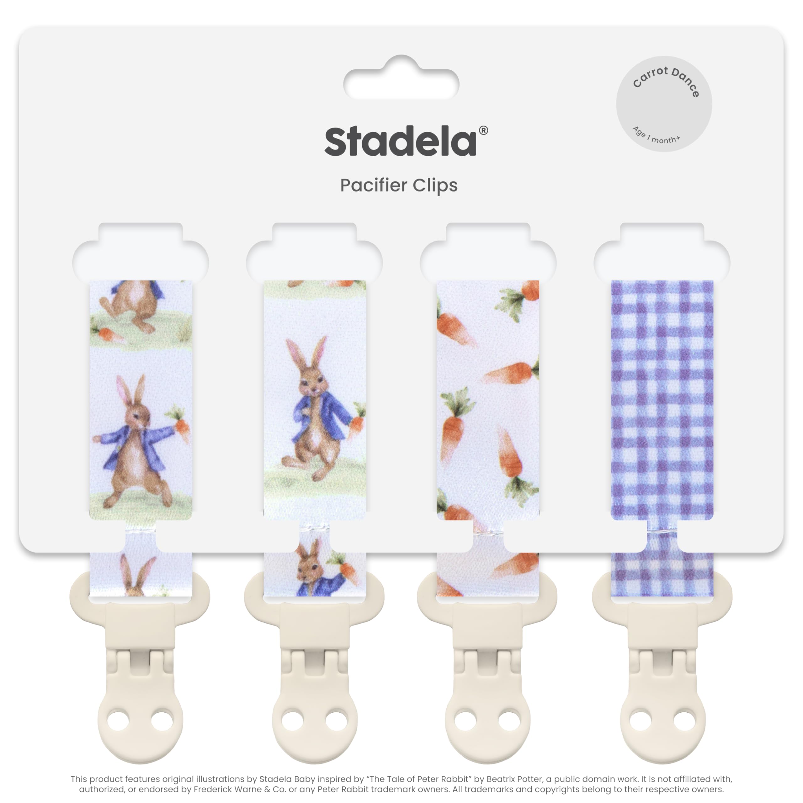 Stadela pacifier clip soft silky ribbon for gentle wear