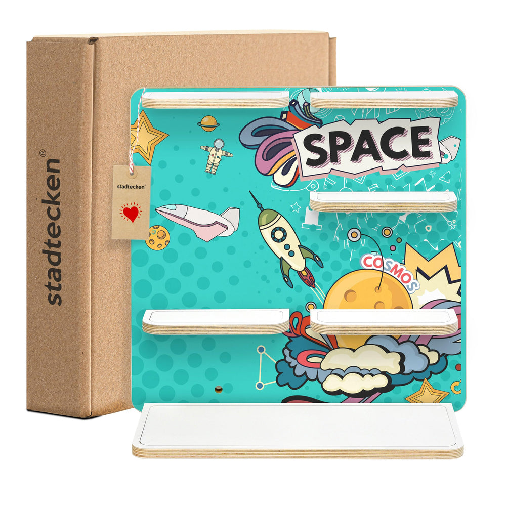 stadtecken wooden shelf spacious storage accommodates multiple Tonie figures for organized play