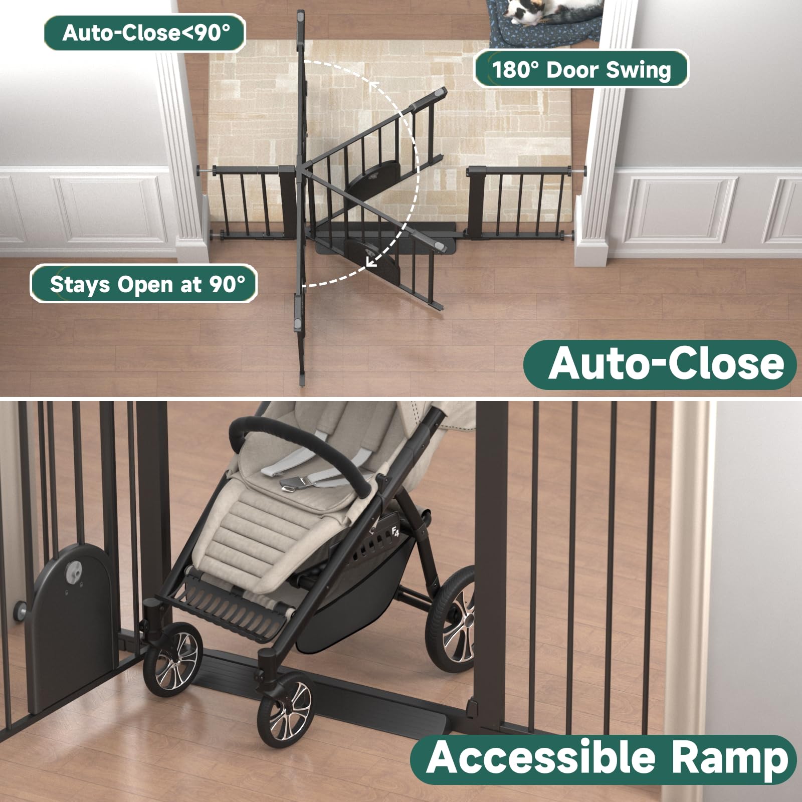 StairsFit pressure-mount setup shown with no wall damage