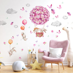 Stampringt Flower Balloon Wall Decal with vibrant flowers for nursery walls