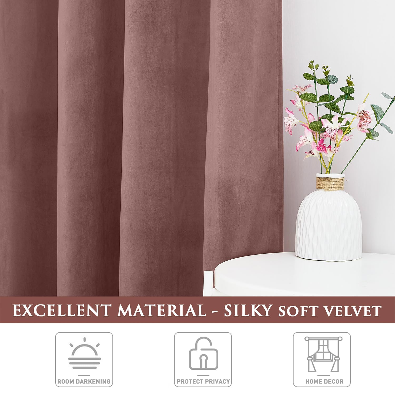 StangH Wild Rose Pink Curtains care tips: wash gently or dry clean