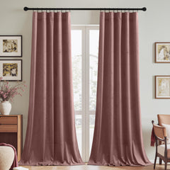 StangH Wild Rose Pink Curtains velvet texture closeup showing plush softness