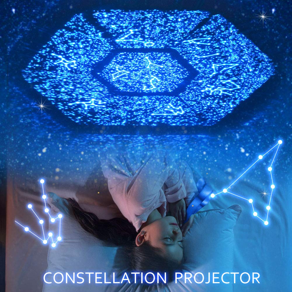 STARS LAMP color-changing effects help set mood for relaxation and play.