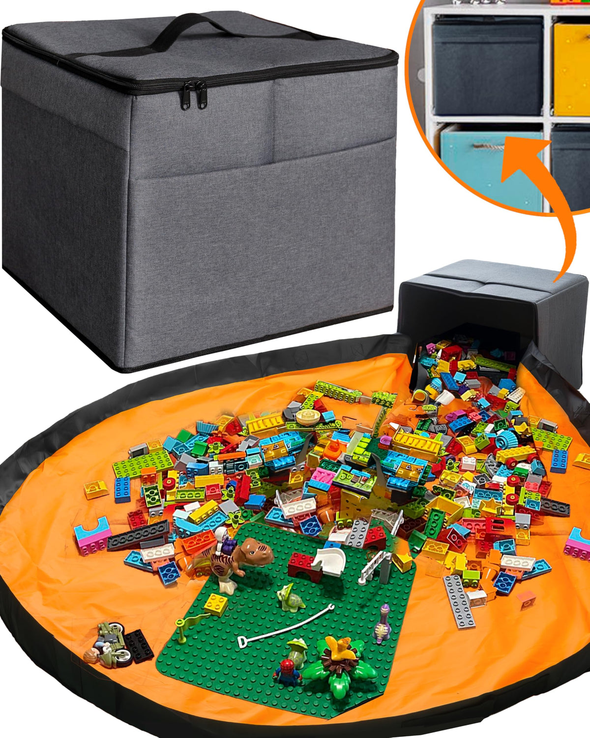 STARSIKO XL Toy Storage Organizer with Play Mat keeps toys neatly organized for easy cleanup.